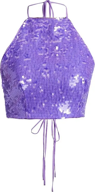 Lara Sequined Halter Top