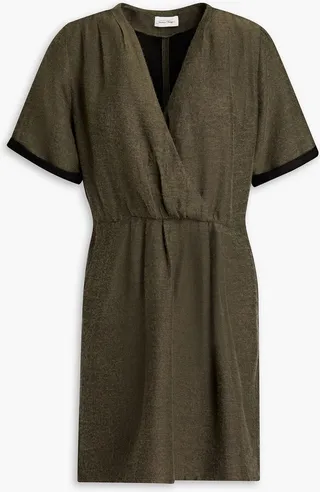 Vimbow wrap-effect brushed woven mini dress