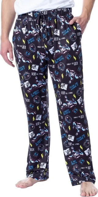 MTV Mens' Music Television Moonman '80s Logo Sleep Pajama Pants (XXX-Large) Black