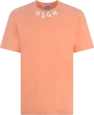 MSGM Logo Printed Crewneck T-Shirt