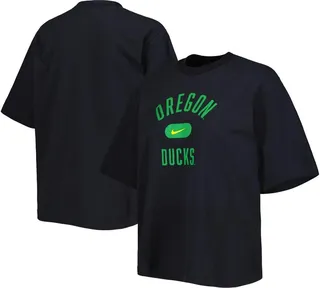 Women's Nike Black Oregon Ducks Clean Team Boxy T-shirt