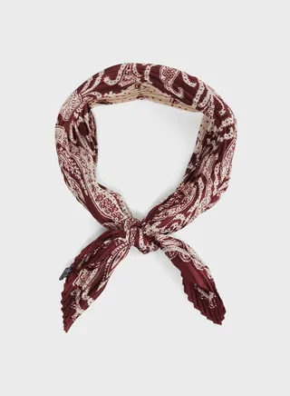 Pleated Paisley Silky Scarf