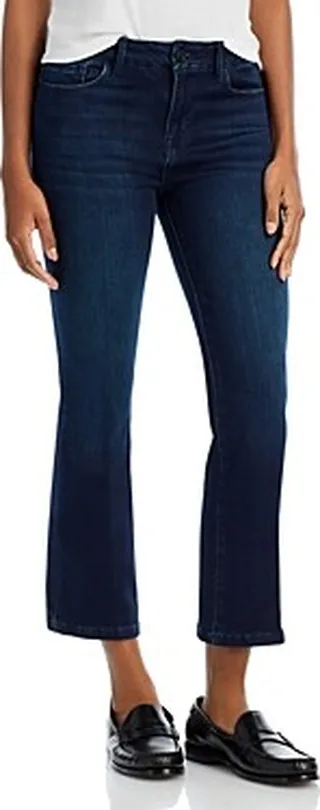 Frame Le Cropped High Rise Mini Bootcut Jeans in Porter