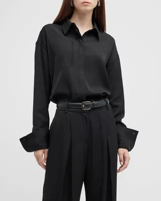 Patch-Pocket Collared Shirt
