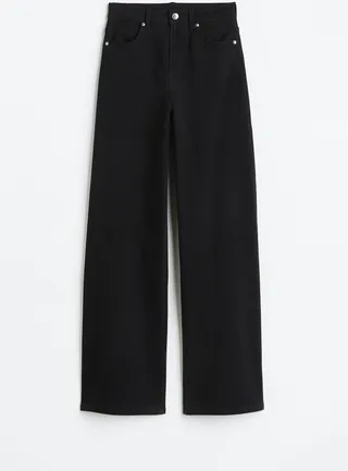 Wide-leg Twill Pants