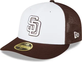 Men's New Era White and Brown San Diego Padres 2023 On-Field Batting Practice Low Profile 59FIFTY Fitted Hat