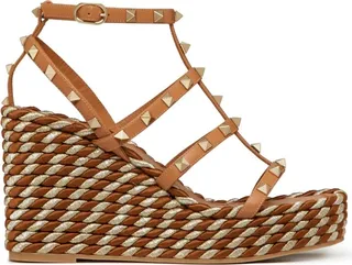 Rockstud strappy heeled espadrilles