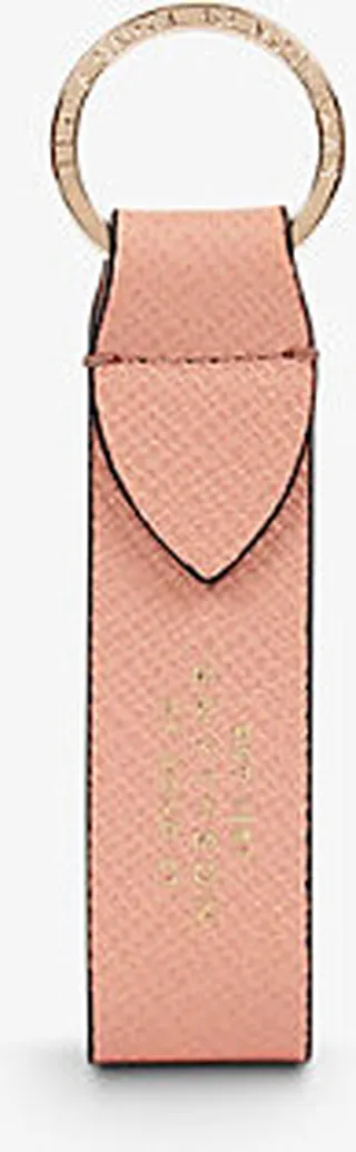 Pink Panama Leather-strap Keyring