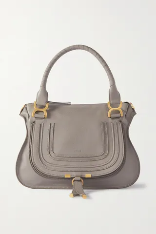 Chloé - + Net Sustain Marcie Medium Textured-leather Tote - Gray