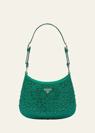 Cleo Crystal Logo Hobo Bag