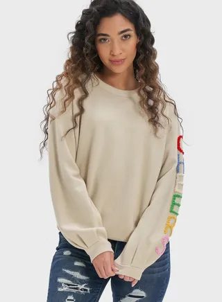 Crew Neck Knitted Sweatshirt