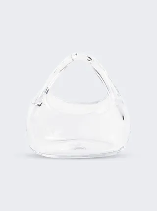 Glass Micro Baguette Swipe Bag Clear