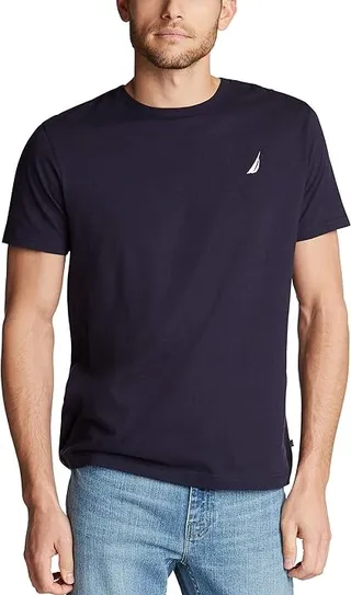 Nautica Men's Short Sleeve 100% Cotton Fish Print Series Graphic Tee Shirt (Navy Dusk) Men's T Shirt
