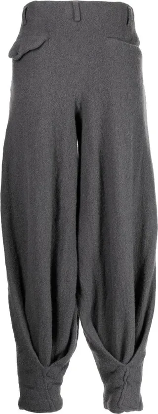 Felted-Finish Wide-Leg Trousers