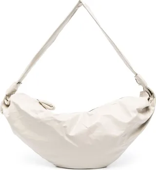 Neutral Soft Croissant Leather Shoulder Bag