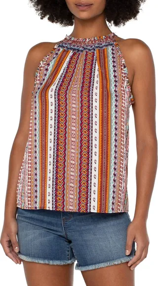 Ruffle Sleeveless Halter Top
