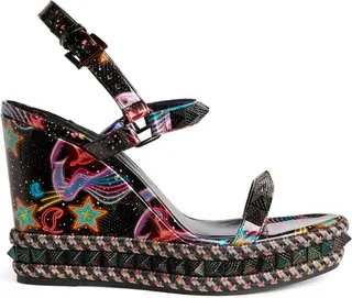 Christian Louboutin Pyraclou Patent Wedge Sandals 110