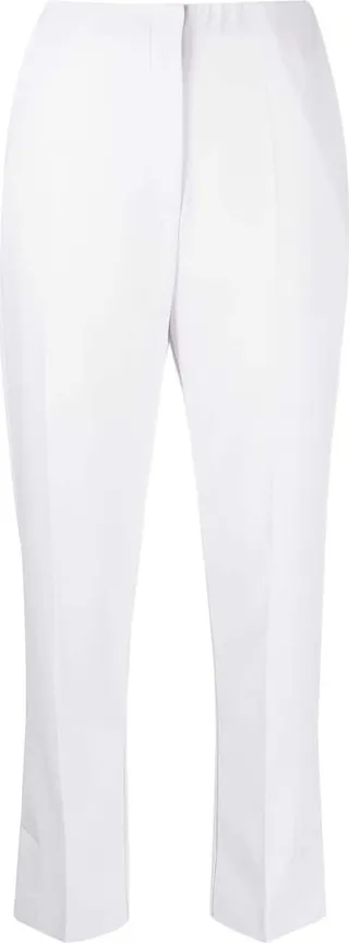 Cropped Slim-Cut Crepe Trousers