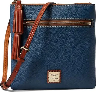 Dooney & Bourke Pebble Double Zip Tassel Crossbody (Jeans) Handbags