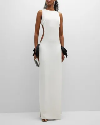 Cutout Bow Side-Slits Gown