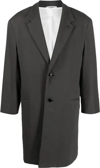 Cotton-Wool Single-Breasted Coat