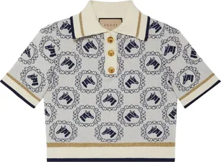 Equestrian jacquard polo top