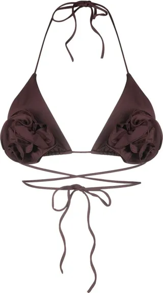 Floral Appliqué Bikini Top