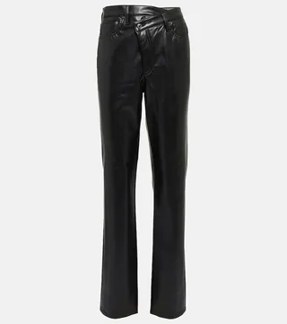 Criss-Cross high-rise faux leather pants