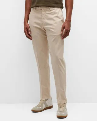 Men's Flat-Front Stretch Cotton Pants