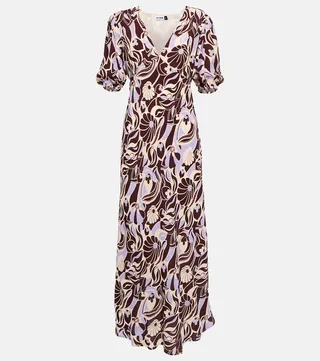 Poppy shell-print maxi dress