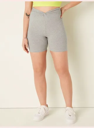 6" Cotton Twist Waist Biker Shorts
