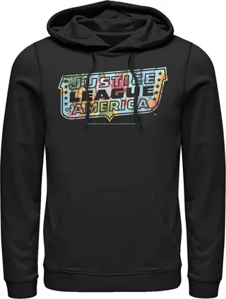 Men's Justice League Dragon Fruit Logo Pull Over Hoodie - Black - Large