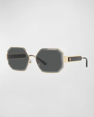 Geometric Square Mixed-Media Sunglasses
