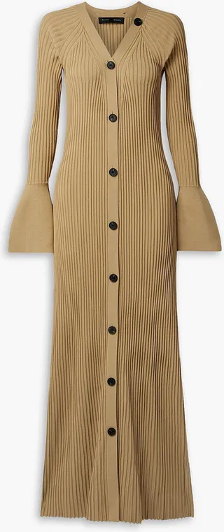 Ribbed-knit midi dress