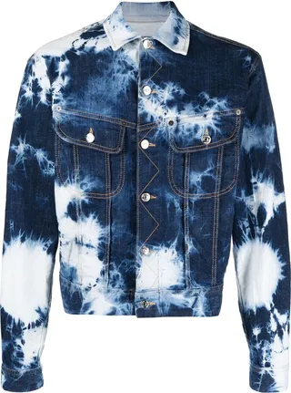 Bleached-Effect Denim Jacket