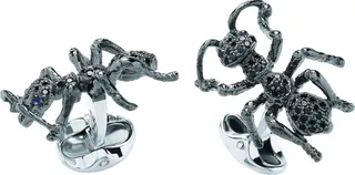 Deakin & Francis - Deakin & Francis Sterling Silver Black Spinel Ant Cufflinks