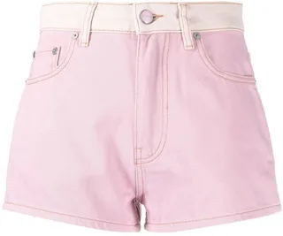 Overdyed Panelled Denim Shorts
