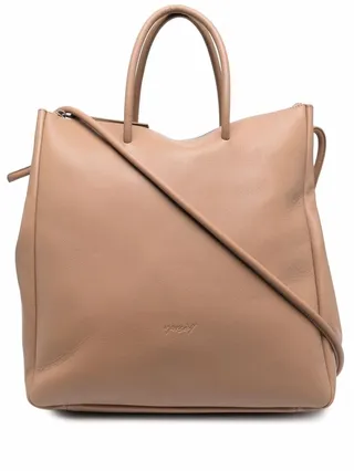 Logo-Debossed Leather Tote Bag