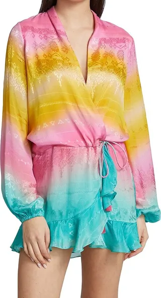 Ombré Wrap Mini Dress