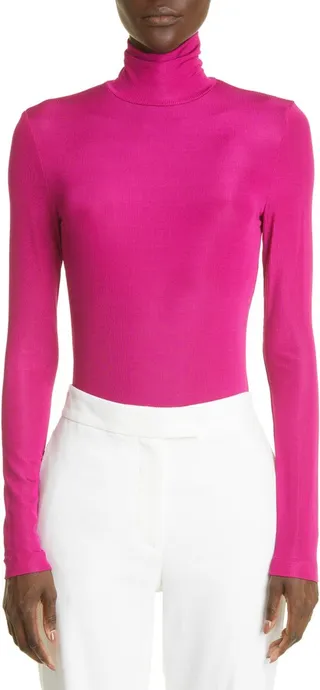 Rib Jersey Turtleneck Top