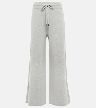 Cashmere-blend wide-leg sweatpants