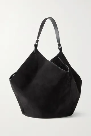 Khaite - Lotus Medium Suede Tote - Black