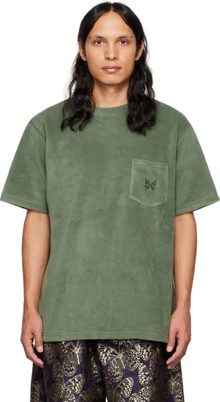 NEEDLES Green Crewneck T-Shirt