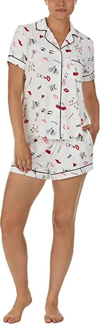 Kate Spade New York Short Sleeve Brushed Jersey Short PJ Set (Love) Women's Pajama Sets