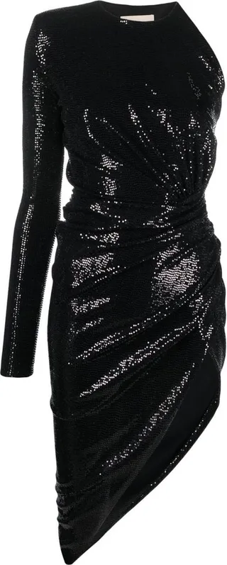 Microcrystal-Embellished Asymmetric Dress