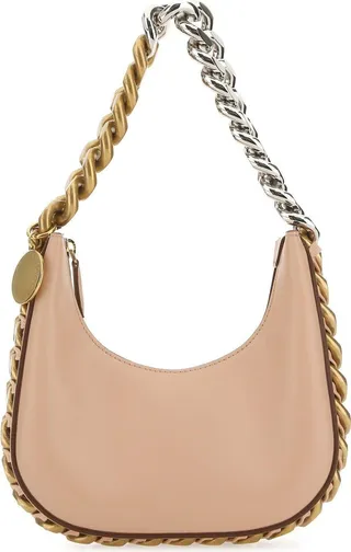 Shoulder bag realized in alter mat enriched by metal chain detail on the trimming and metal logoed charm.