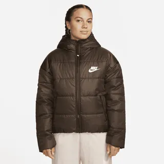 Women's Nike Sportswear Therma-FIT Repel Synthetic-Fill Hooded Jacket in Brown