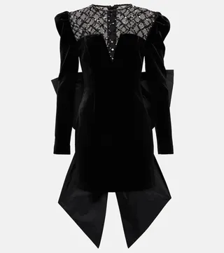 Onyx velvet minidress