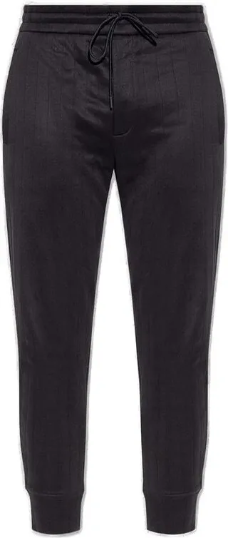 Emporio Armani Stripe-Pattern Drawstring Track Pants