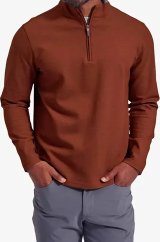Proflex Quarter Zip in Rust Heather